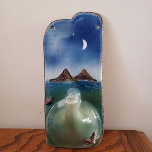 Porcelain Lamp Oil Hand Made Night at the Beach‎